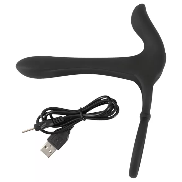 Black Velvets - vibromasseur couple 2en1 et cockring rechargeable - noir