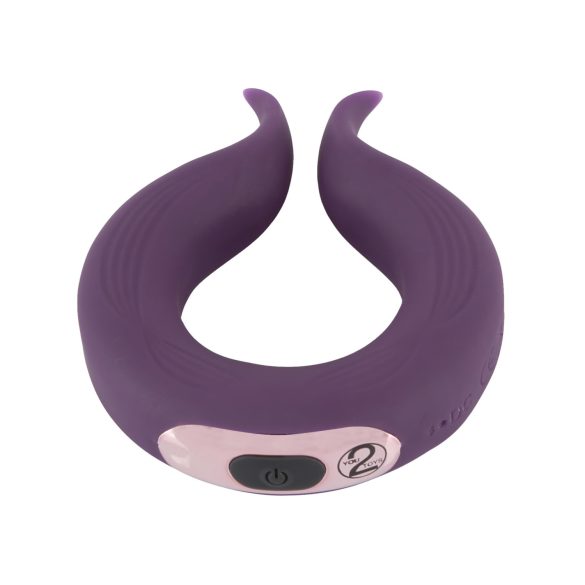 Couples Choice - anneau pénien vibrant double moteur rechargeable - violet