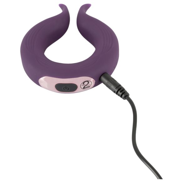 Couples Choice - anneau pénien vibrant double moteur rechargeable - violet