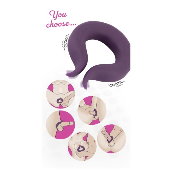 Couples Choice - anneau pénien vibrant double moteur rechargeable - violet