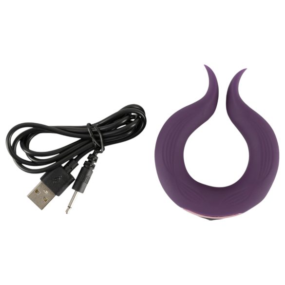 Couples Choice - anneau pénien vibrant double moteur rechargeable - violet