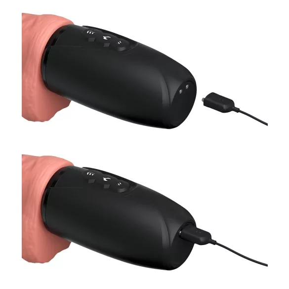 King Cock Plus 6,5 - gode vibrant réaliste avec testicules - couleur chair