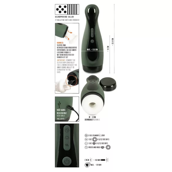 Rebel - masturbateur suceur vibrant rechargeable - silicone