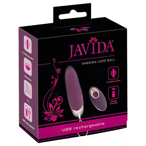 Javida Shaking Love - œuf vibrant télécommandé à pulsations - violet