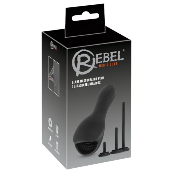 Rebel - stimulateur gland pénis avec dilatateur - noir