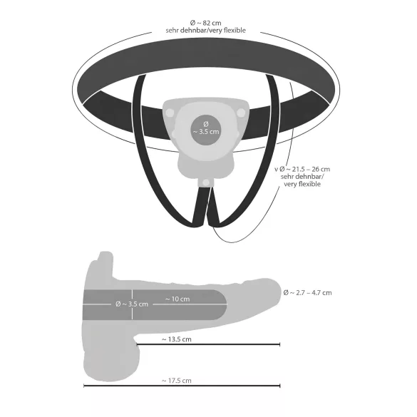 You2Toys - gode ceinture creux vibrant - couleur chair
