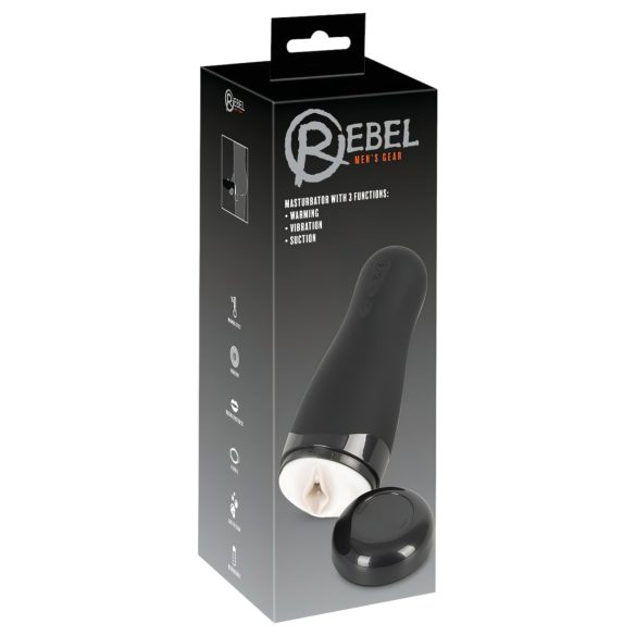 Rebel - masturbateur réaliste chauffant 3 fonctions rechargeable