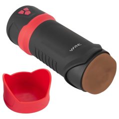   WYNE 04 - masturbateur vibrant et aspirant rechargeable - marron