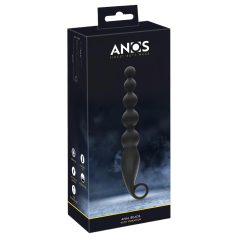ANOS - Boules anales vibrantes - perles - silicone noir