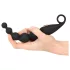 ANOS - Boules anales vibrantes - perles - silicone noir
