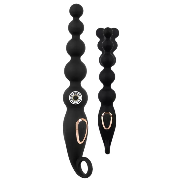ANOS - Boules anales vibrantes - perles - silicone noir