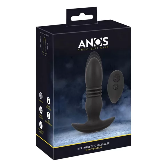 ANOS - stimulateur anal vibrant télécommandé sans fil - silicone noir