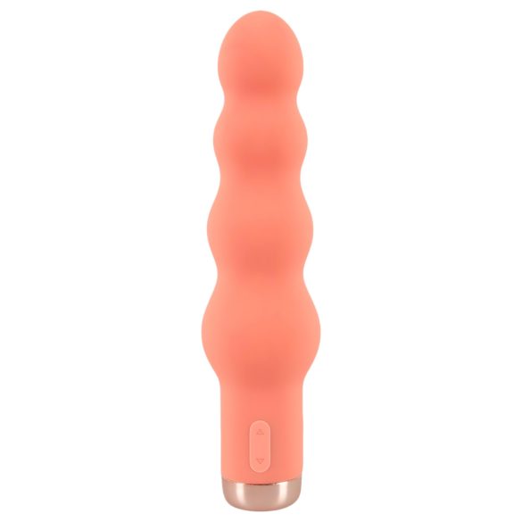 You2Toys - mini plug anal perlé vibrant - silicone pêche