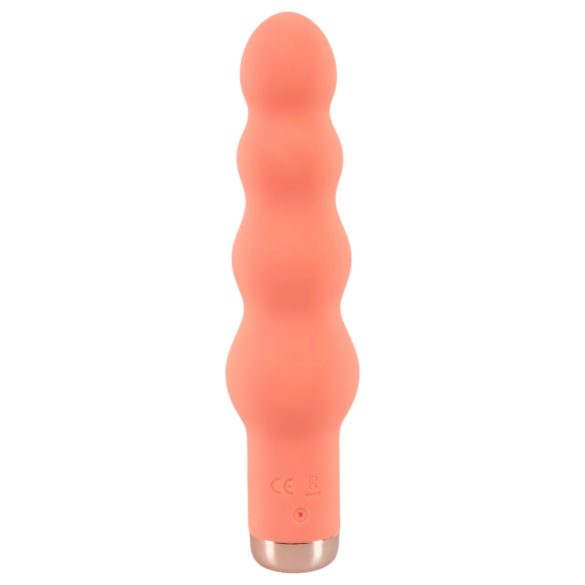 You2Toys - mini plug anal perlé vibrant - silicone pêche