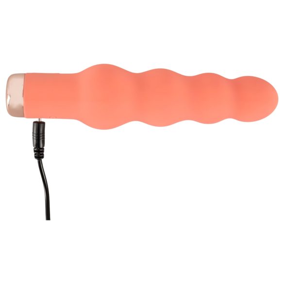 You2Toys - mini plug anal perlé vibrant - silicone pêche