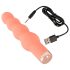 You2Toys - mini plug anal perlé vibrant - silicone pêche