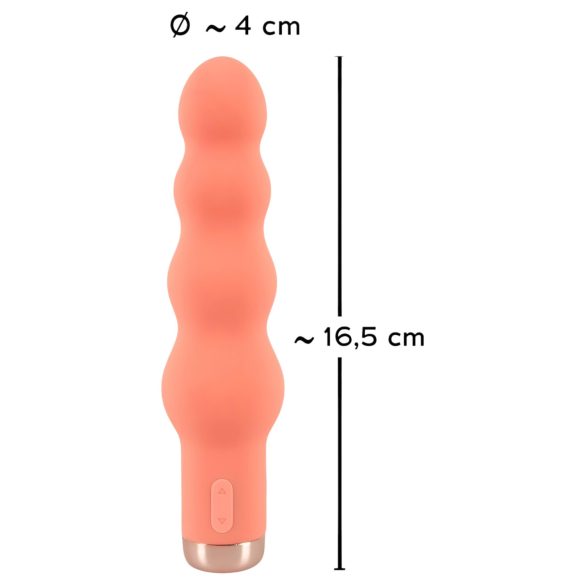 You2Toys - mini plug anal perlé vibrant - silicone pêche