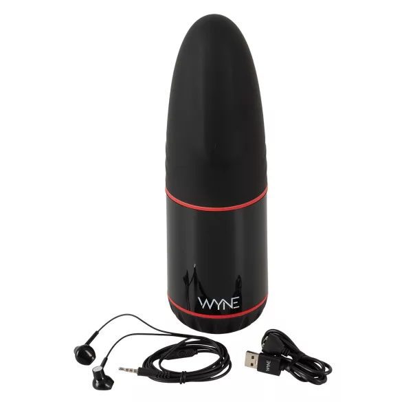 WYNE 02 - masturbateur vibrant et suceur rechargeable - noir et blanc