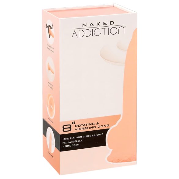 Naked Addiction - Vibromasseur rotatif - réaliste 20 cm - couleur chair