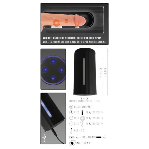 Rebel - masturbateur automatique 3 modes - noir