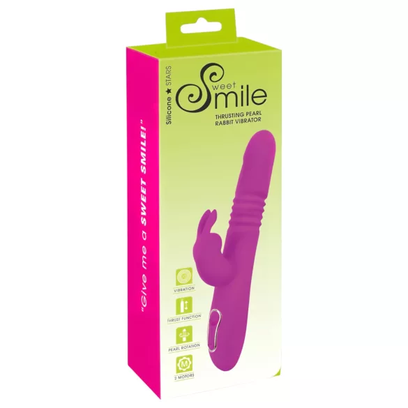 SMILE Rabbit - vibromasseur rabbit rotatif et va-et-vient à recharge - rose