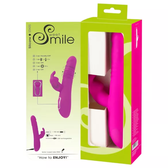SMILE Rabbit - vibromasseur rabbit rotatif et va-et-vient à recharge - rose