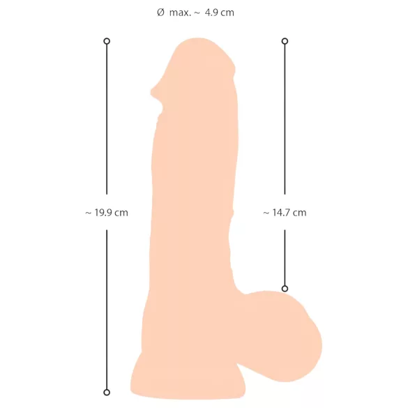 Nature Skin - gode réaliste avec peau - 20 cm - couleur chair
