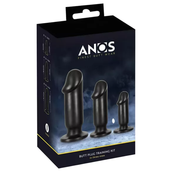 Anos - Kit d’entraînement anal - set de 3 plugs - silicone noir