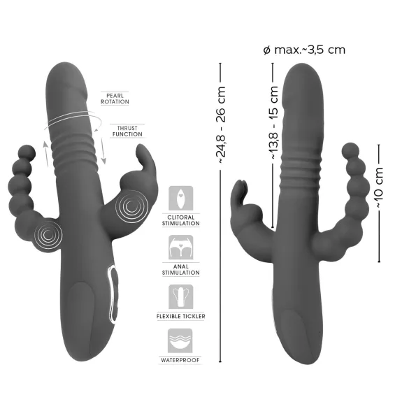 SMILE Triple - vibromasseur triple action rotatif et va-et-vient rechargeable