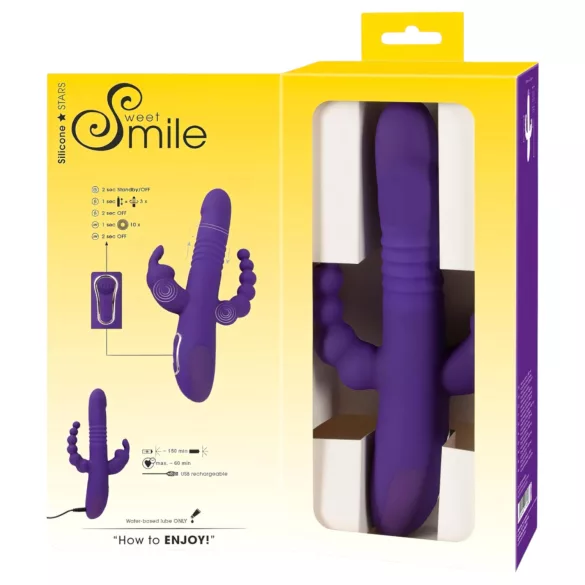 SMILE Triple - vibromasseur triple action rotatif et va-et-vient rechargeable