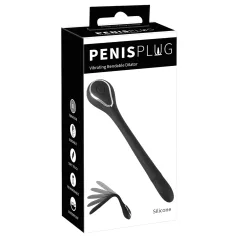 Penis Plug - dilatateur vibrant rechargeable - 1 cm - noir