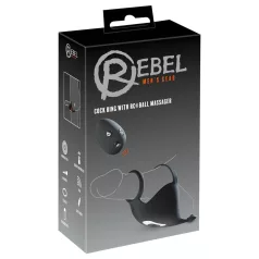   Rebel - anneau pénien et stimulateur testicules vibrant rechargeable - noir