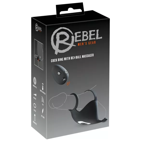 Rebel - anneau pénien et stimulateur testicules vibrant rechargeable - noir