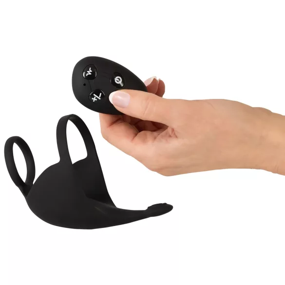 Rebel - anneau pénien et stimulateur testicules vibrant rechargeable - noir