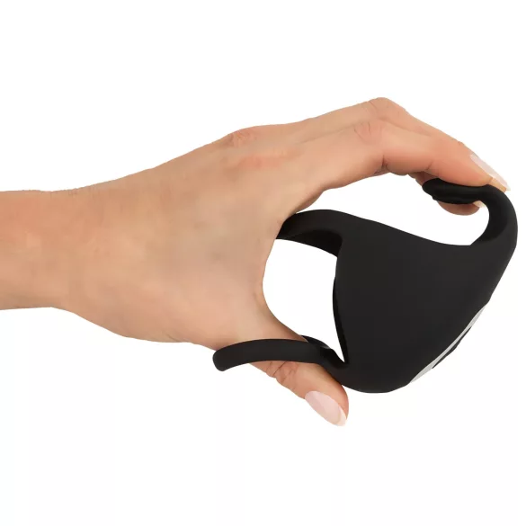 Rebel - anneau pénien et stimulateur testicules vibrant rechargeable - noir