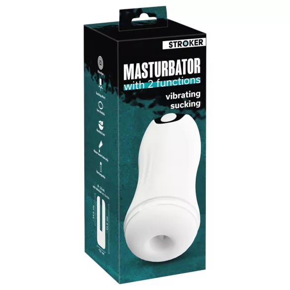 STROKER - masturbateur rechargeable à aspiration et vibration (blanc)