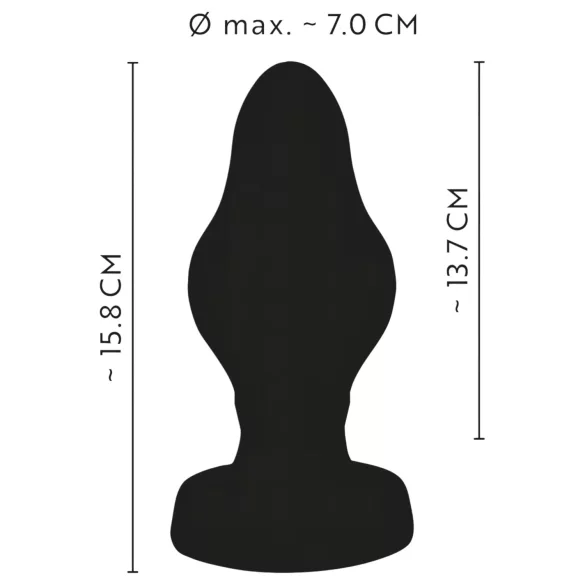 ANOS - plug anal souple nervuré - 7 cm (noir)