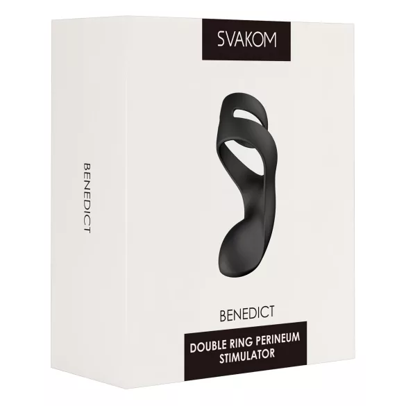 Svakom Benedict - anneau pénis vibrant stimulateur périnée - silicone noir