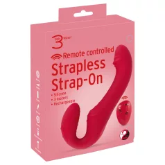   You2Toys - gode ceinture vibrant sans harnais - télécommande - silicone rouge