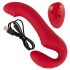 You2Toys - gode ceinture vibrant sans harnais - télécommande - silicone rouge