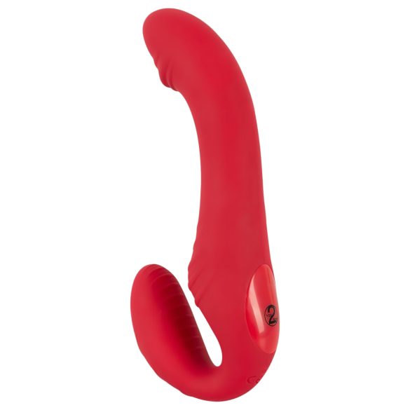 You2Toys - gode ceinture vibrant sans harnais - télécommande - silicone rouge