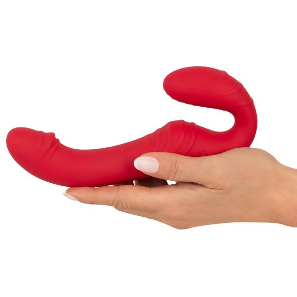 You2Toys - gode ceinture vibrant sans harnais - télécommande - silicone rouge