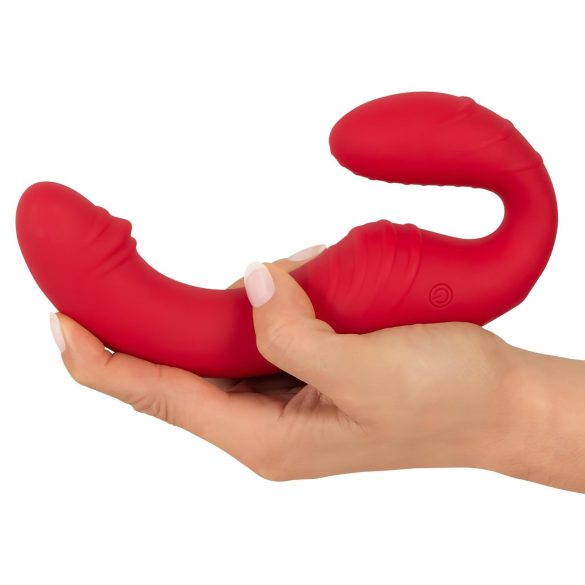 You2Toys - gode ceinture vibrant sans harnais - télécommande - silicone rouge