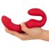 You2Toys - gode ceinture vibrant sans harnais - télécommande - silicone rouge
