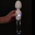 Vibromasseur LED en silicone-verre transparent