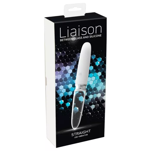 Liaison Straight - vibromasseur LED rechargeable (transparent-blanc)