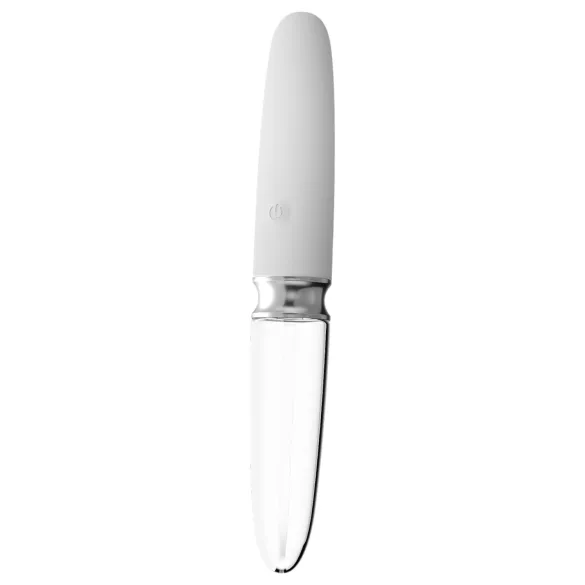 Liaison Straight - vibromasseur LED rechargeable (transparent-blanc)