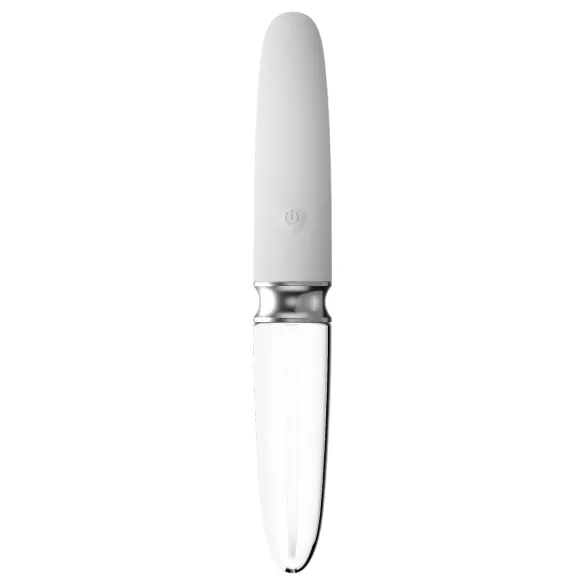 Liaison Straight - vibromasseur LED rechargeable (transparent-blanc)