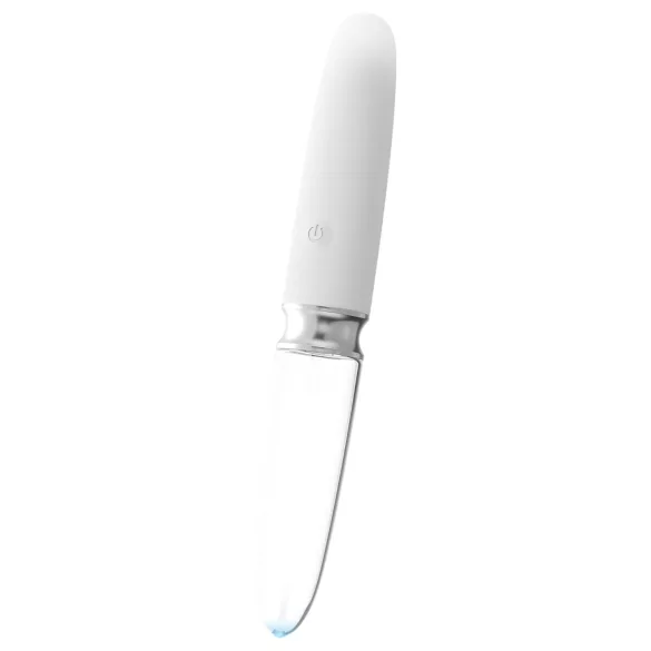 Liaison Straight - vibromasseur LED rechargeable (transparent-blanc)