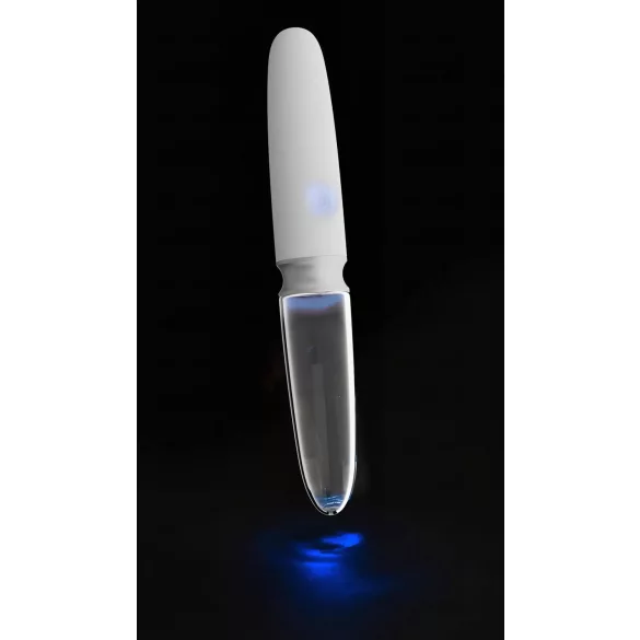 Liaison Straight - vibromasseur LED rechargeable (transparent-blanc)